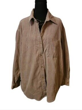 Wild Fable Women's Large Taupe Corduroy Shacket